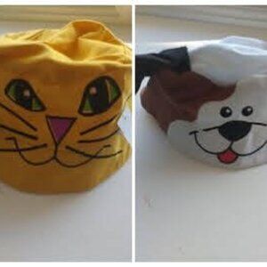 Dog & Cat Hats, Birthday, Party favor, dress up, Halloween costume x 2 New